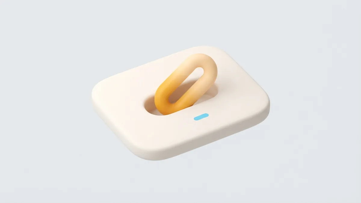 Add a link and test the destination A smooth link shape fits into a rounded card against a light background