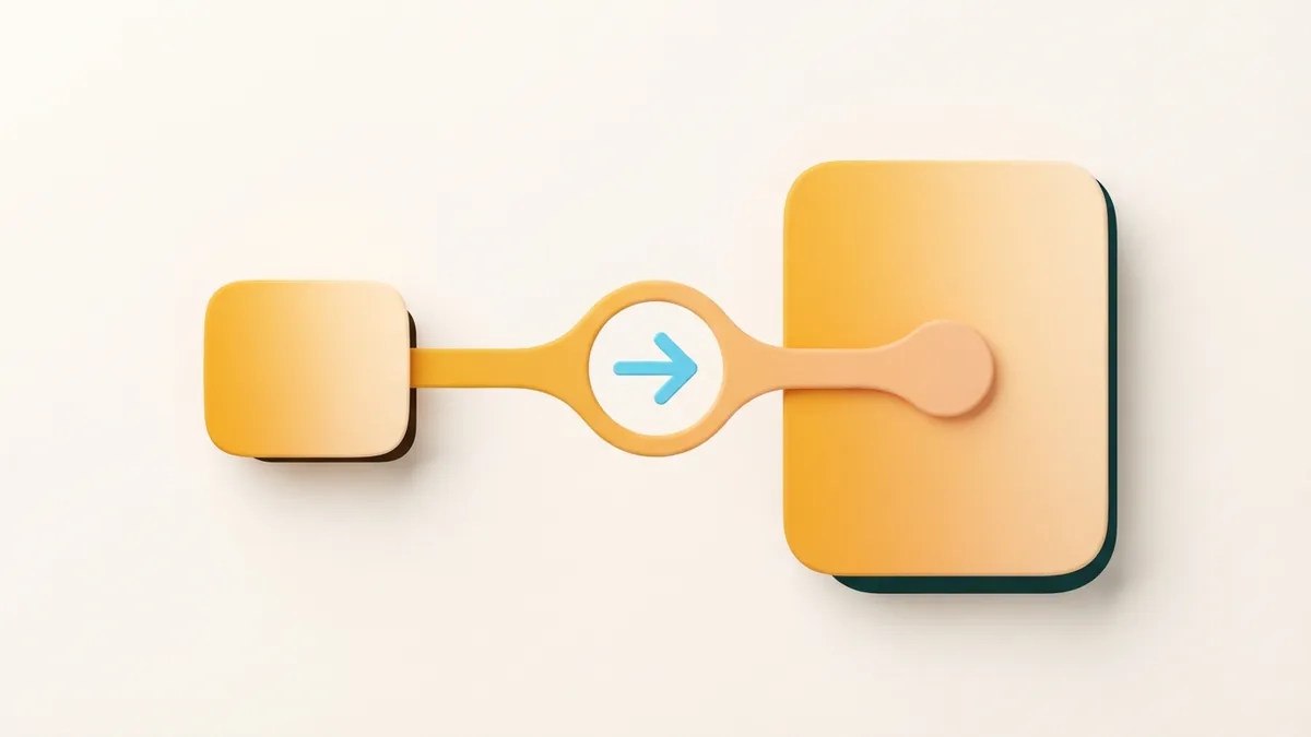 Guide visitors to the right page A simple arrow links a profile card to a focused landing page for visitors
