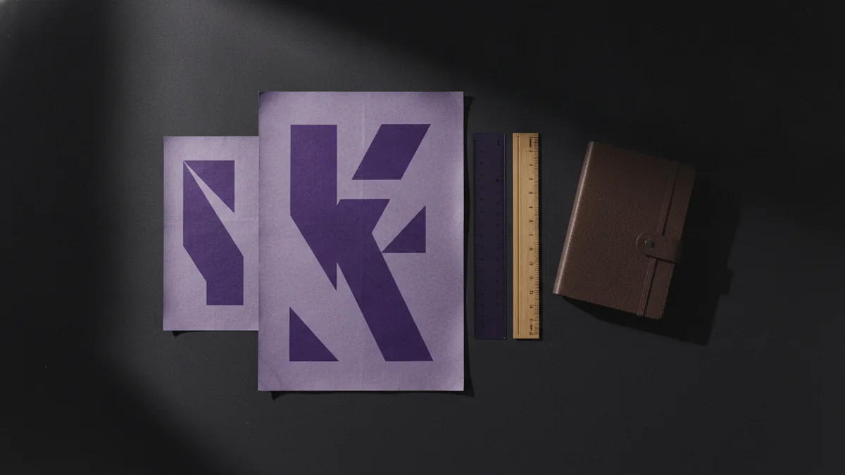 Typography study showing how italic letters slope