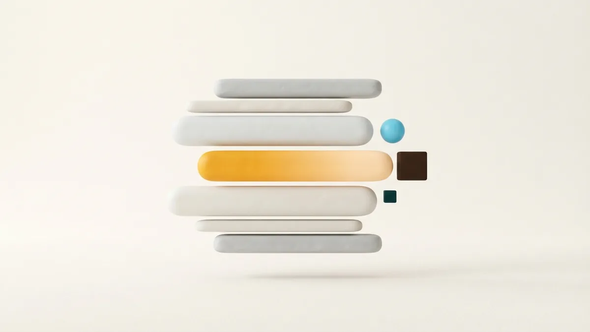 Clean spacing and visual rhythm Neatly spaced rounded shapes representing readable bio formatting and visual balance