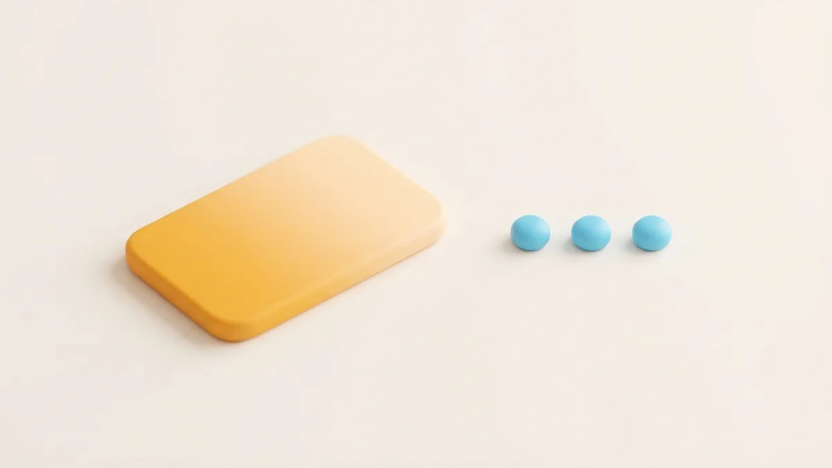 Rounded abstract access card beside dots, showing the checks needed before adding a profile link