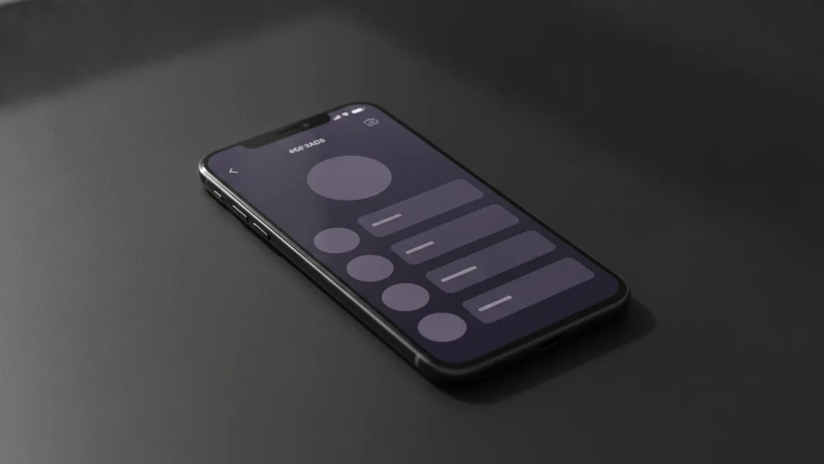 Phone on a table with a profile screen glow