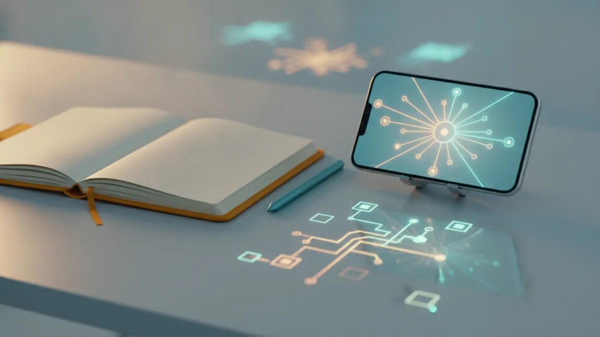 Unicode-based italics workflow Phone and notebook on a desk illustrating the Unicode italics concept