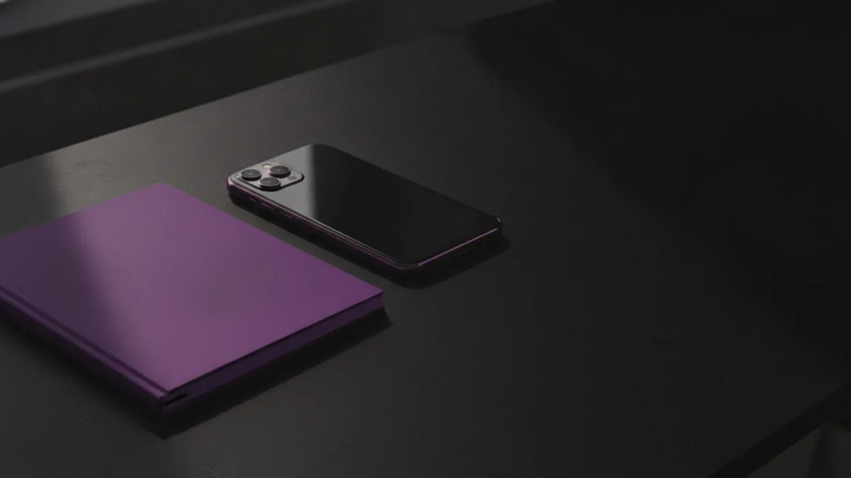 Brainstorm creative bio lines Notebook and smartphone on a desk for brainstorming relationship wording