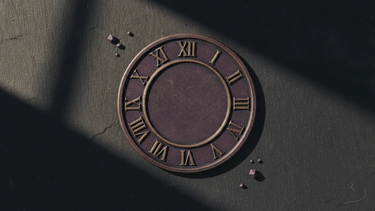 Cultural meaning Warmly lit Roman numeral plaque representing cultural meaning