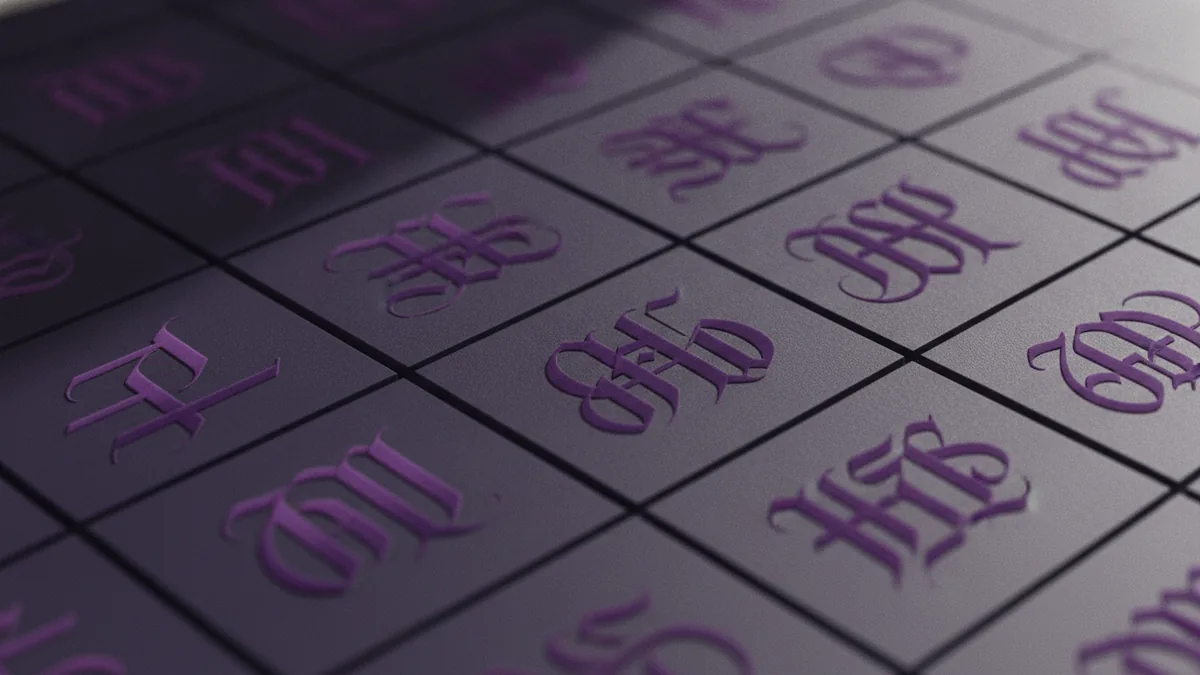 Styled numeral lettering samples showing plain and decorative looks