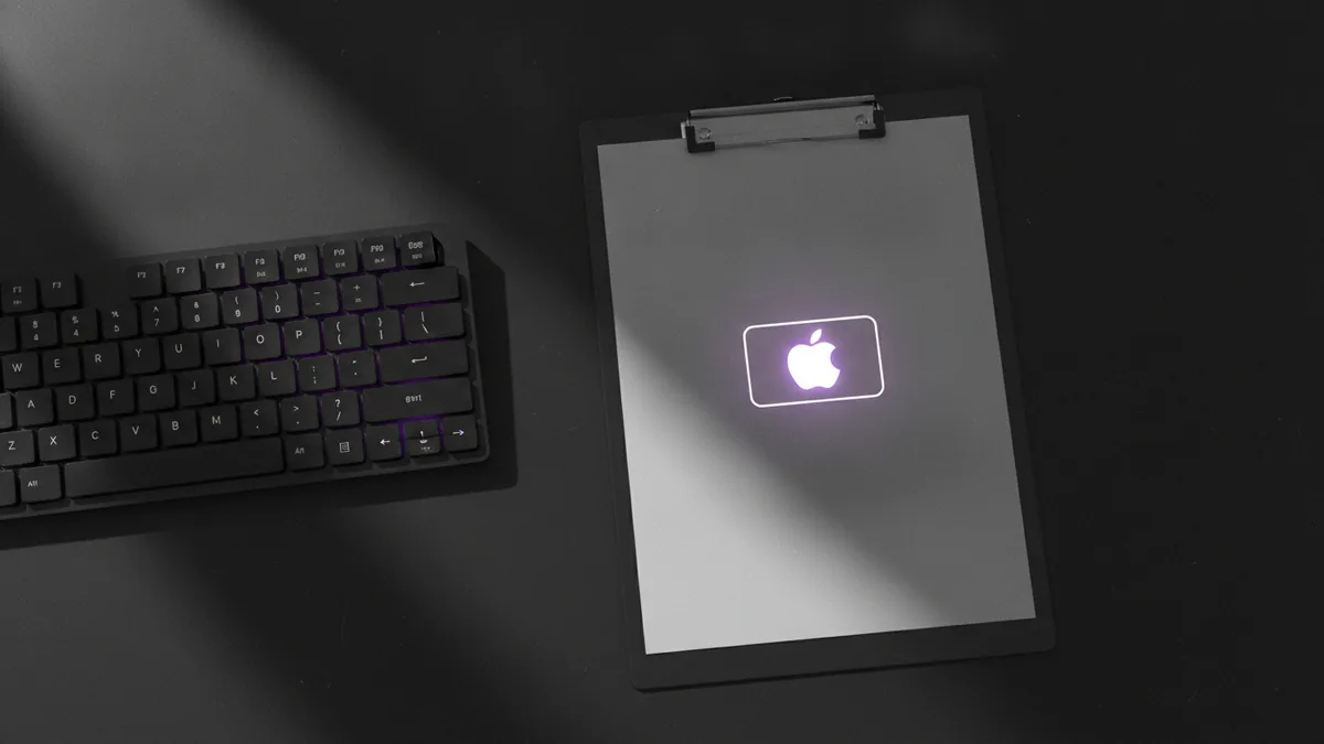 Copy the character A desk setup with a clipboard and keyboard to copy a Unicode symbol.