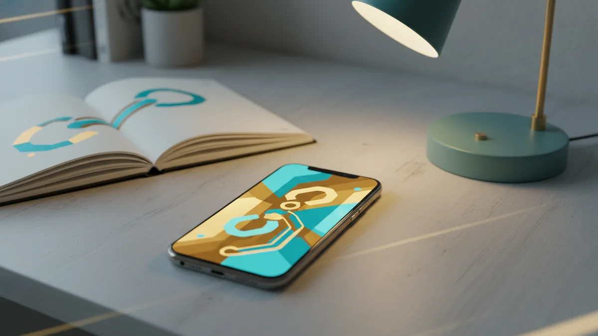 Phone and notebook on a desk, suggesting reviewing TikTok profile settings