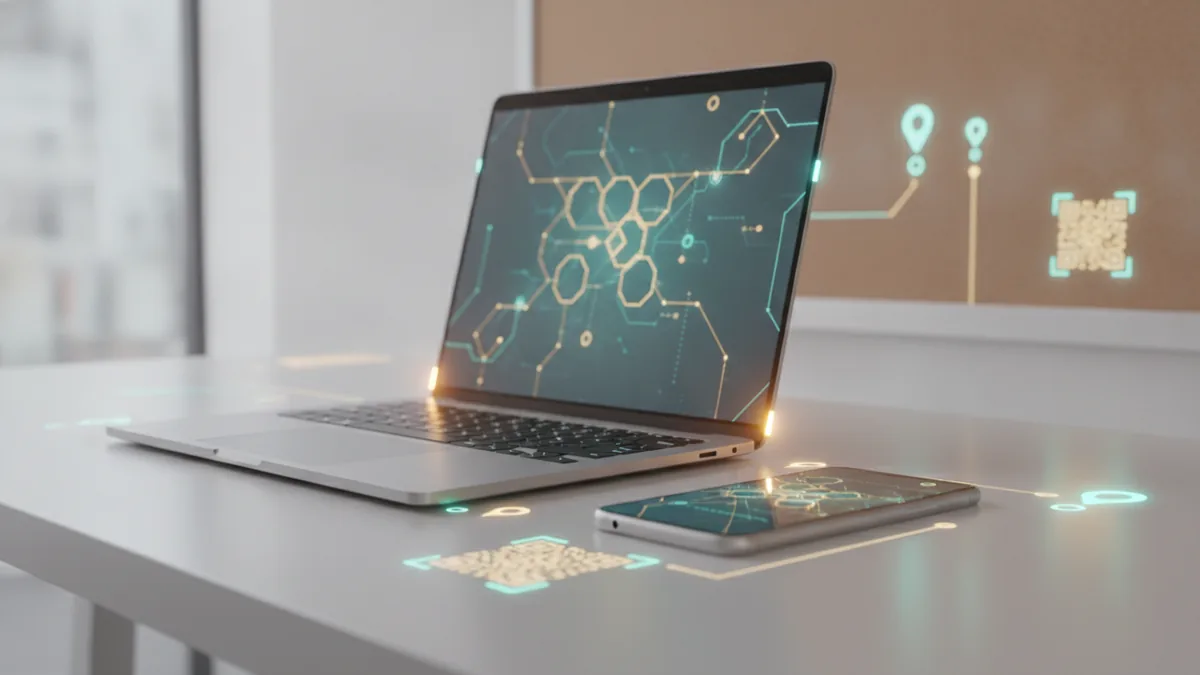 Simplify your outbound links Devices on a desk suggesting you review and clean up multiple links