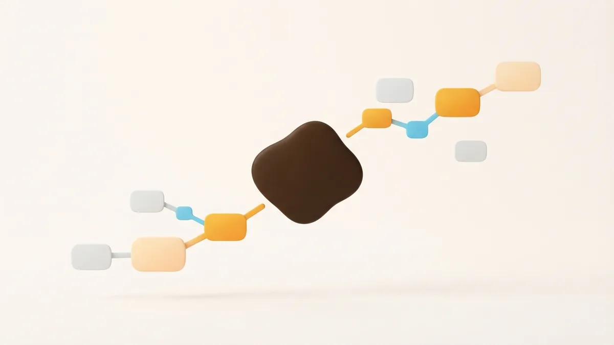 Abstract connected cards showing a clear path through profile settings