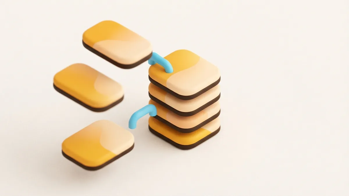 Rounded chips forming a neat stack to suggest formatting bio lines with a generator