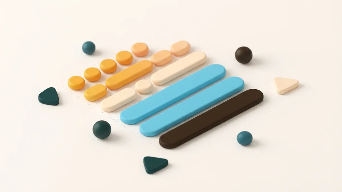 Decorative shapes for bio styling Varied rounded chips showing decorative style options and clear spacing