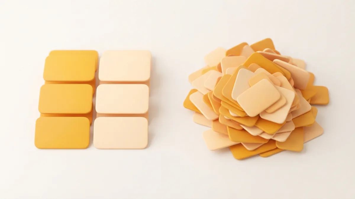 Orderly rounded cards beside a crowded group to show why simple bio styling reads better