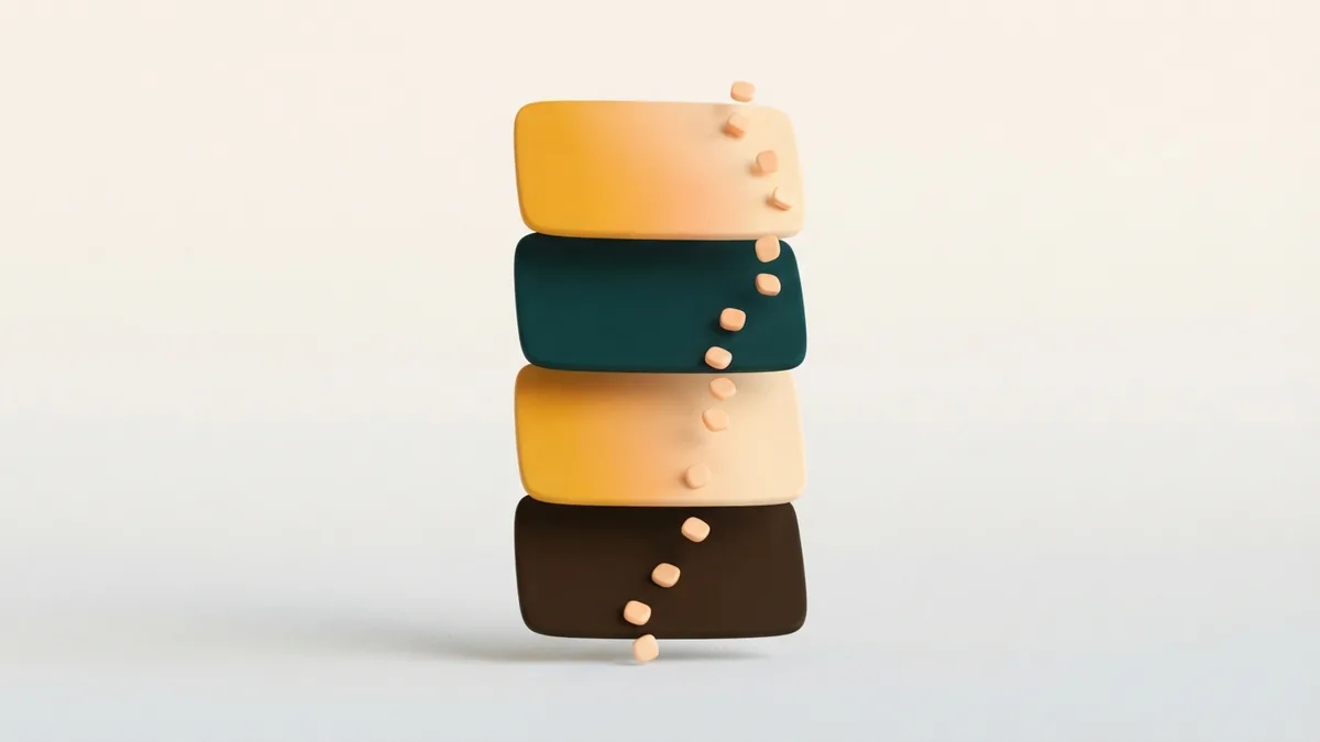 Simple layered structure for a readable bio Layered rounded cards showing a clear and readable Instagram bio structure