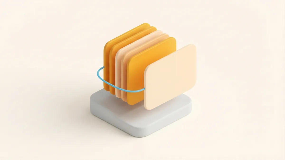 Layered rounded cards showing access to saved social profile data