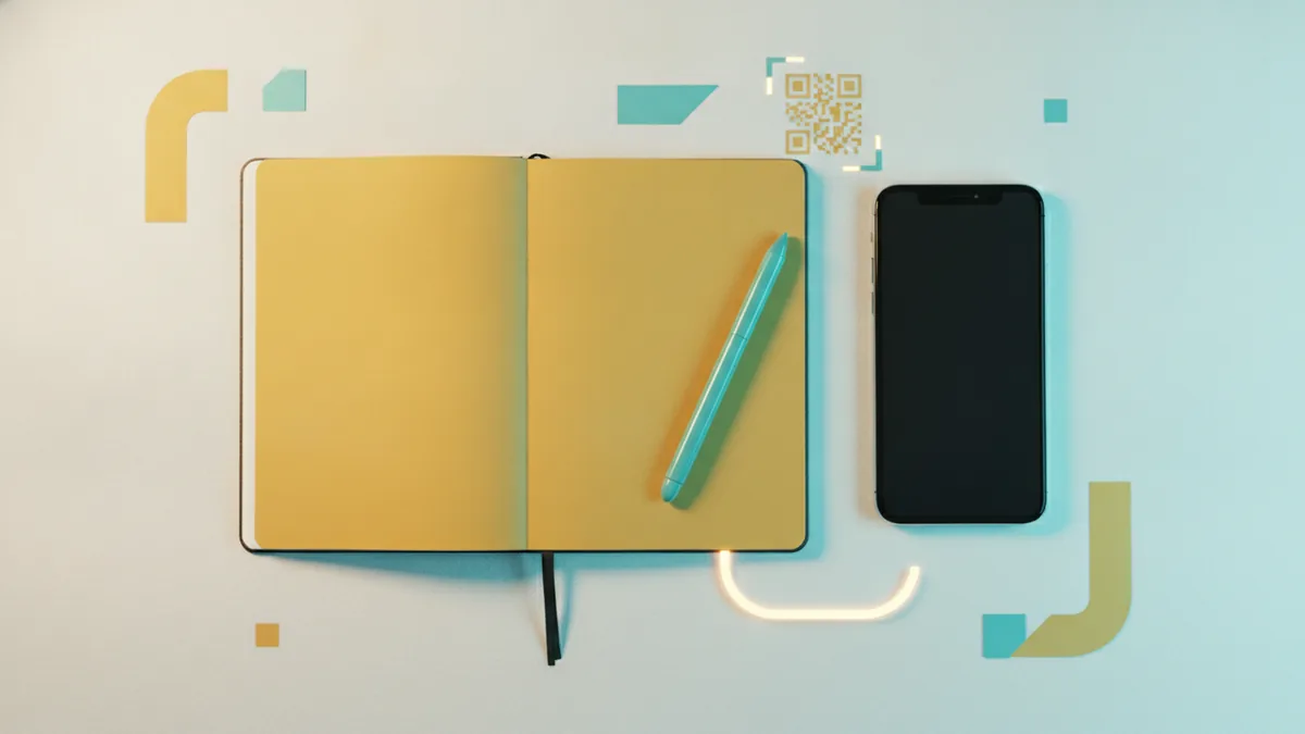 Drafting your 150-character bio Notebook and phone used to draft a short Instagram bio