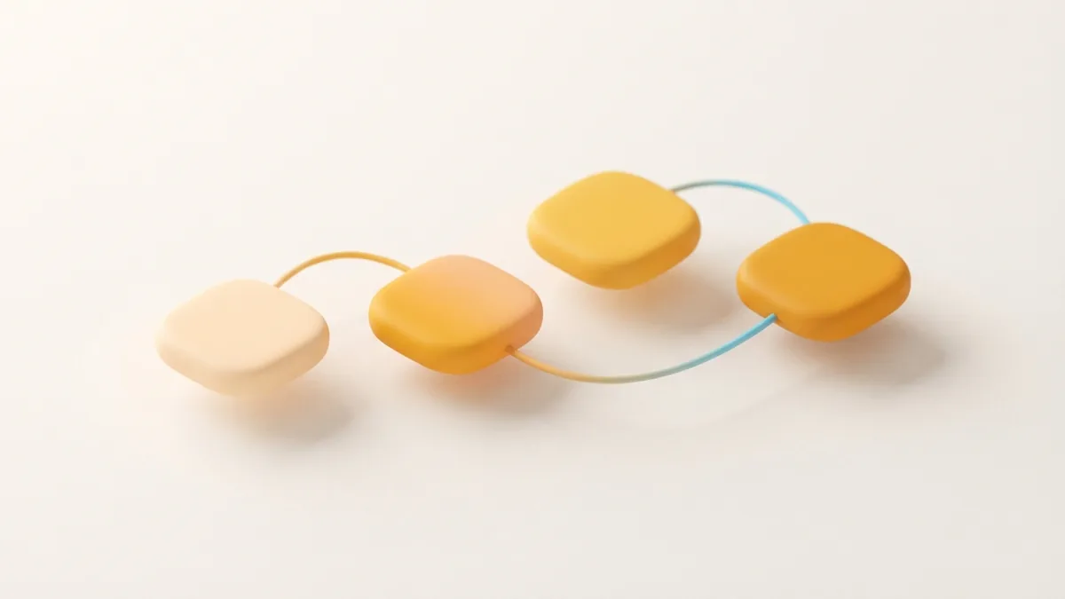 Connected rounded shapes representing the key details in a creator bio