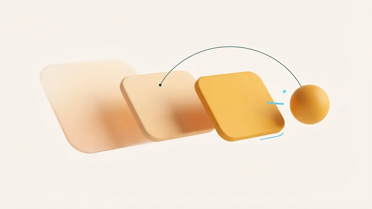 Shape a bio that sounds like you Layered abstract forms showing a draft becoming a focused creator bio