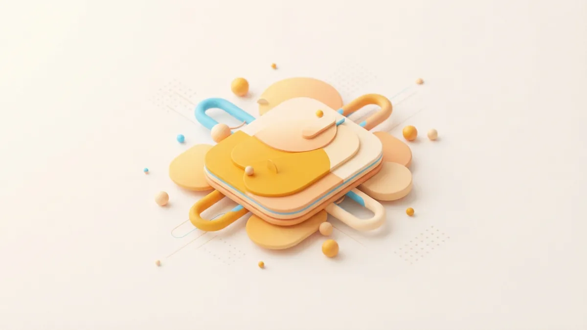 Shapes forming a clear profile idea Rounded abstract shapes forming one clear profile card on a light neutral base