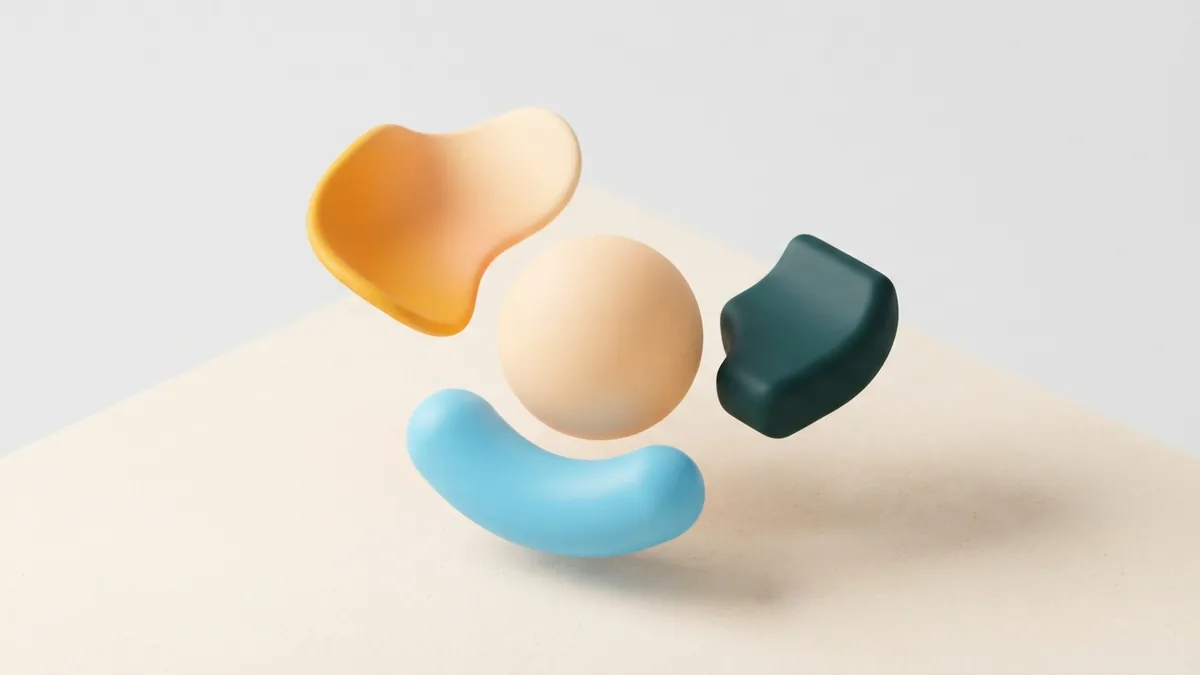 Three distinct rounded forms showing different personal brand styles