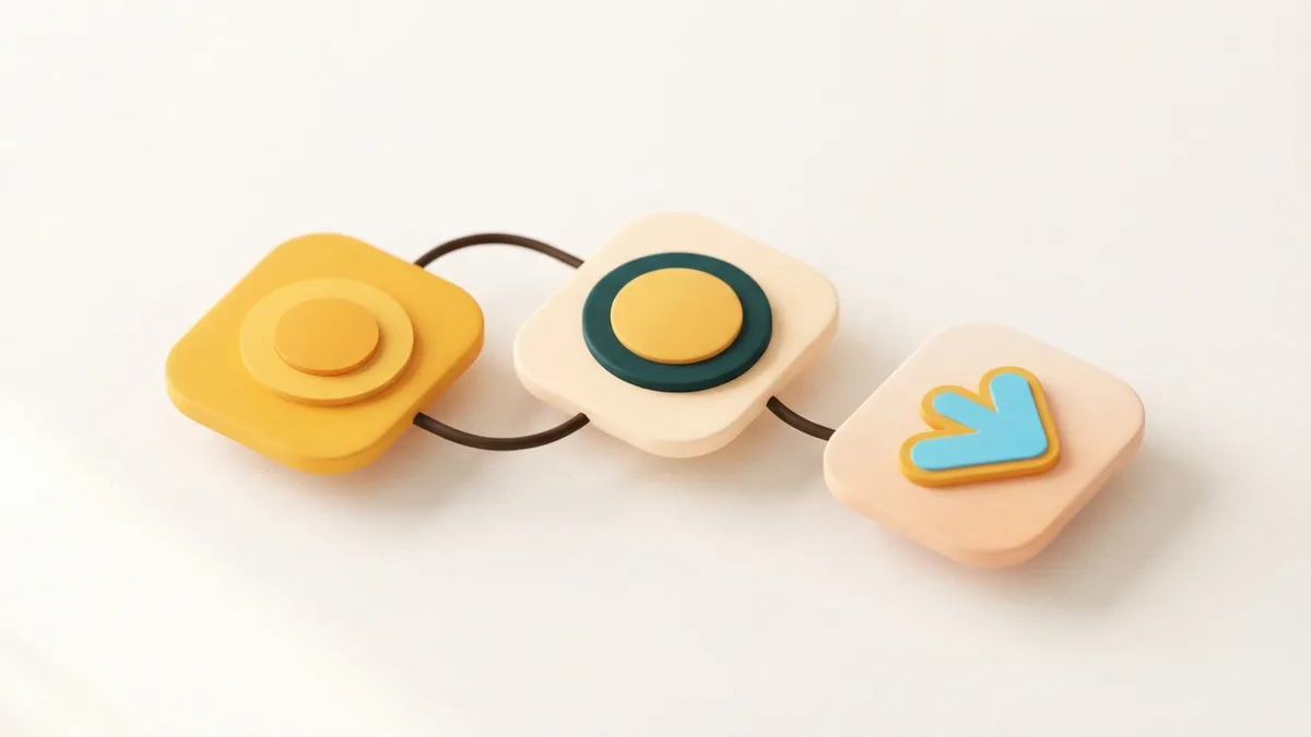 The parts of a strong bio Three linked rounded shapes representing the main parts of an effective Instagram bio