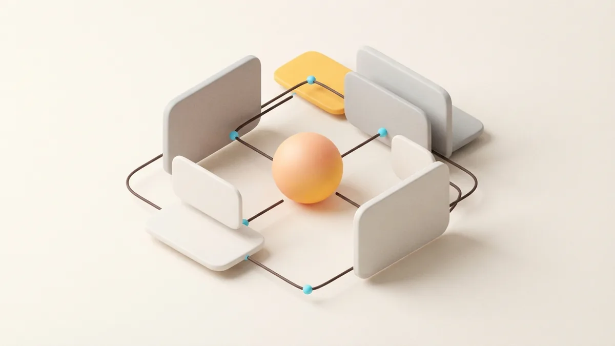 Abstract connected cards representing varied Instagram bio ideas and goals