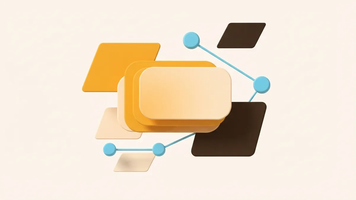 Creative bio templates and ideas Layered rounded cards and nodes representing creative Instagram bio templates and ideas