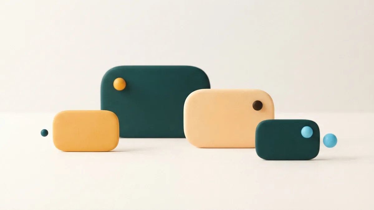 A set of varied rounded cards symbolizing Instagram bio examples for different accounts