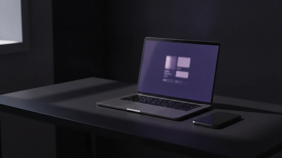 Laptop and phone on a desk for using text conversion tools