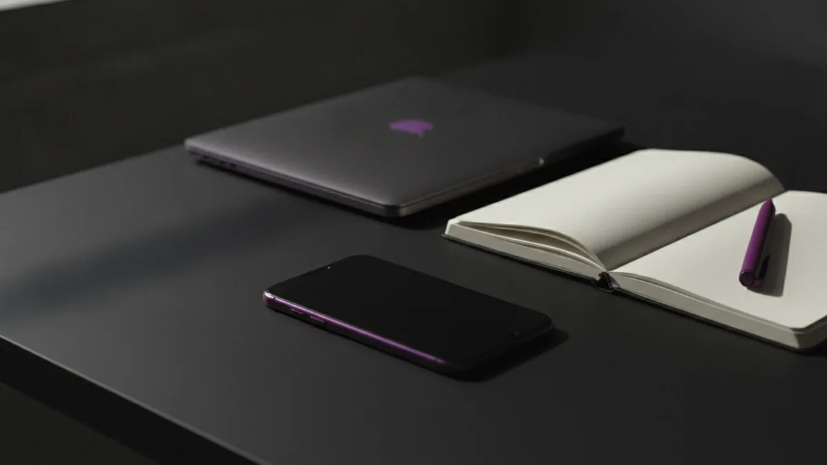 Planning notes and a smartphone on a desk for writing a professional bio