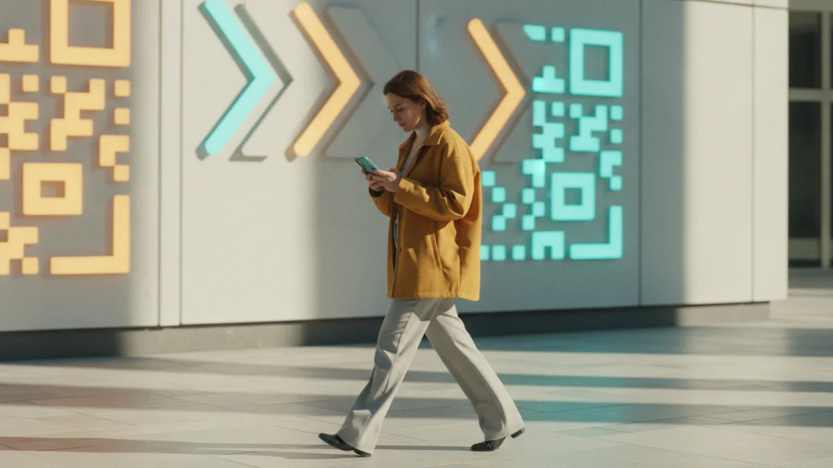 Decisions happen in seconds Person checking their phone while walking, representing fast first impressions