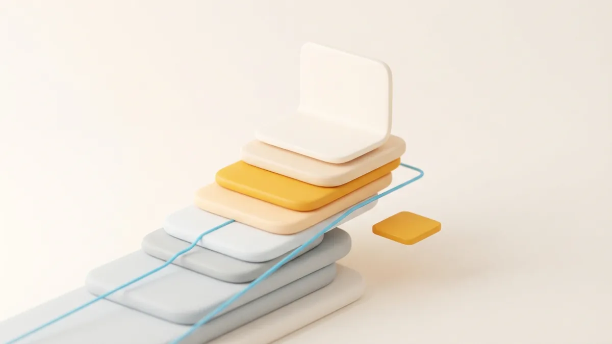 Abstract layered profile cards showing a simple path to edit a TikTok bio