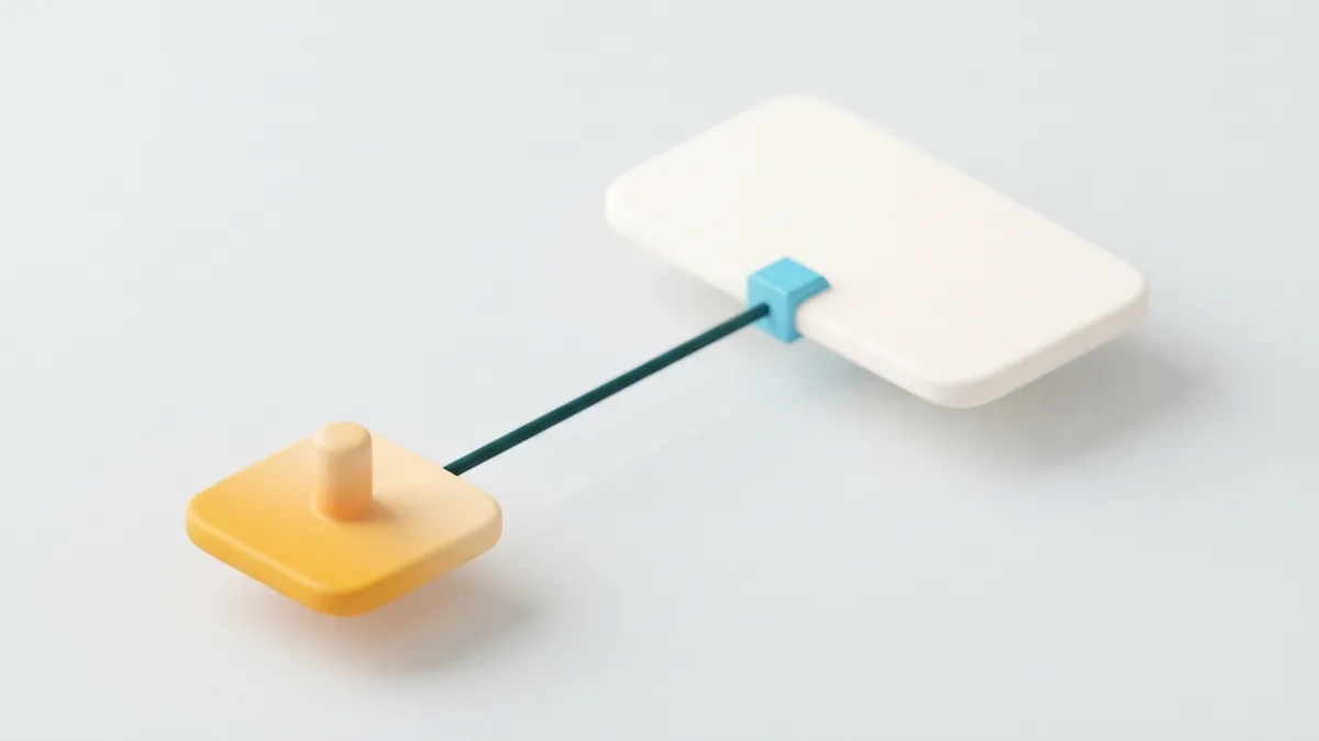 A social post shape connects to a destination page to show how profile links guide visitors