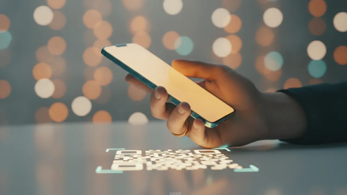 Hand holding a phone, suggesting engaging bio examples and clear messaging.