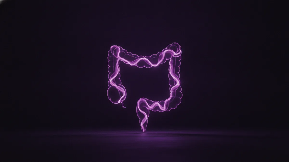 How gut support works Abstract gut health concept with flowing light patterns