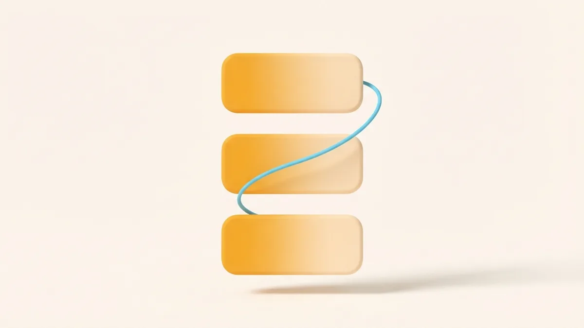 Layered rounded shapes linked in a clear order to suggest a well-structured profile bio