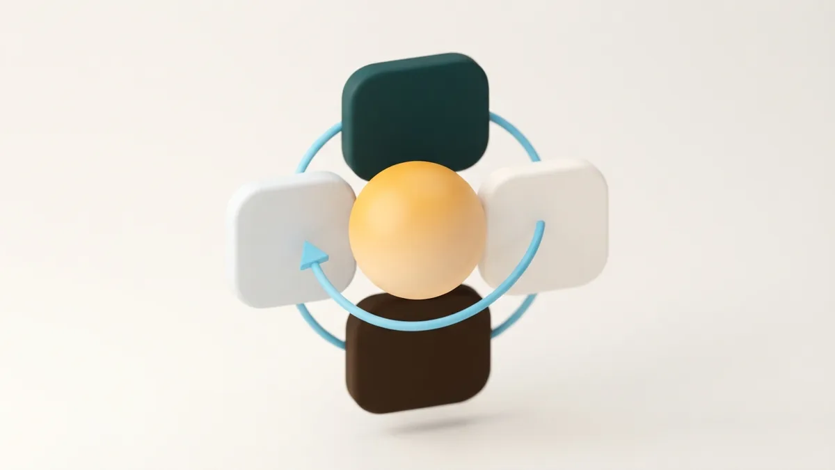 Four-part bio structure Four connected rounded tiles showing the key parts of a strong Instagram bio
