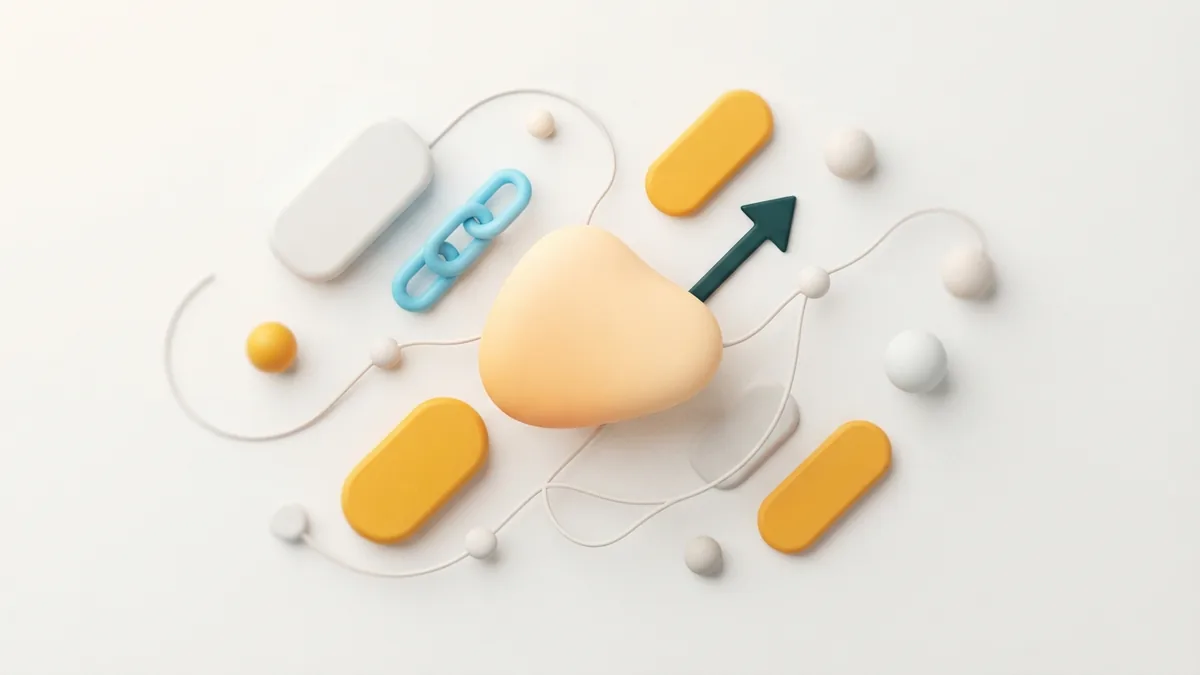 Friendly abstract shapes arranged with visual rhythm on a soft neutral background