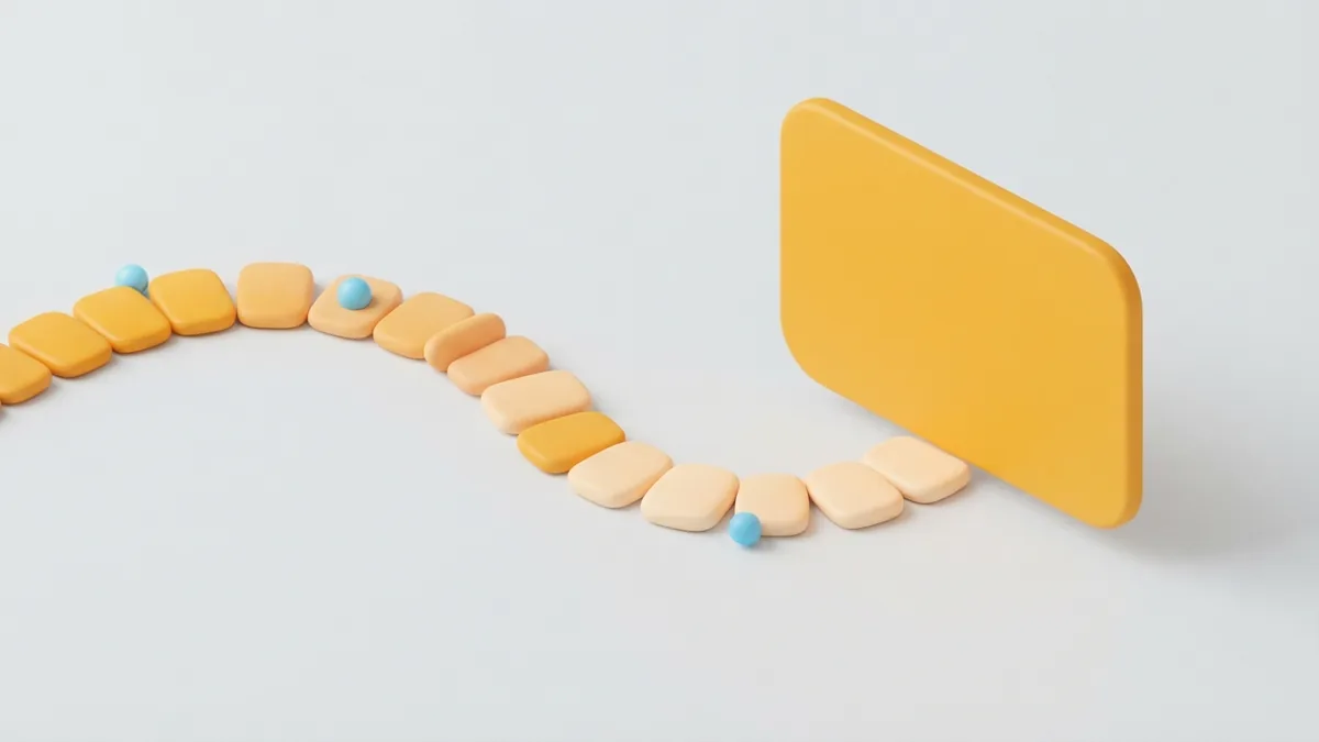 Build an engaging bio step by step A clear path of rounded shapes representing steps for writing an engaging business bio