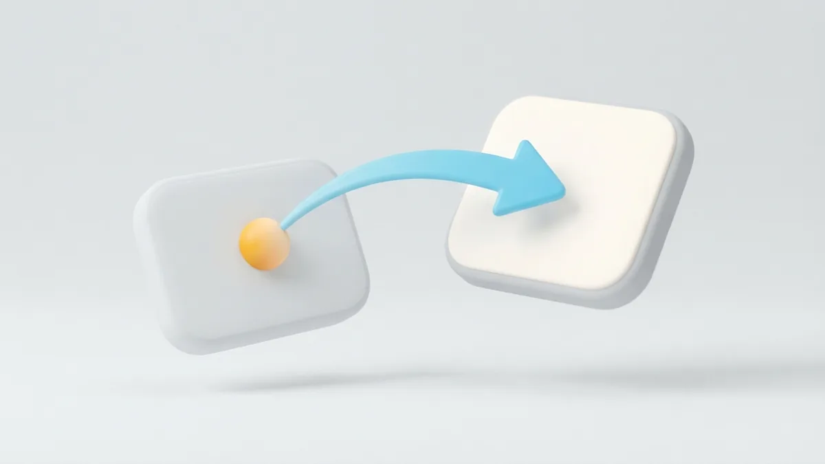 Abstract cards and arrow showing a simple TikTok bio update process