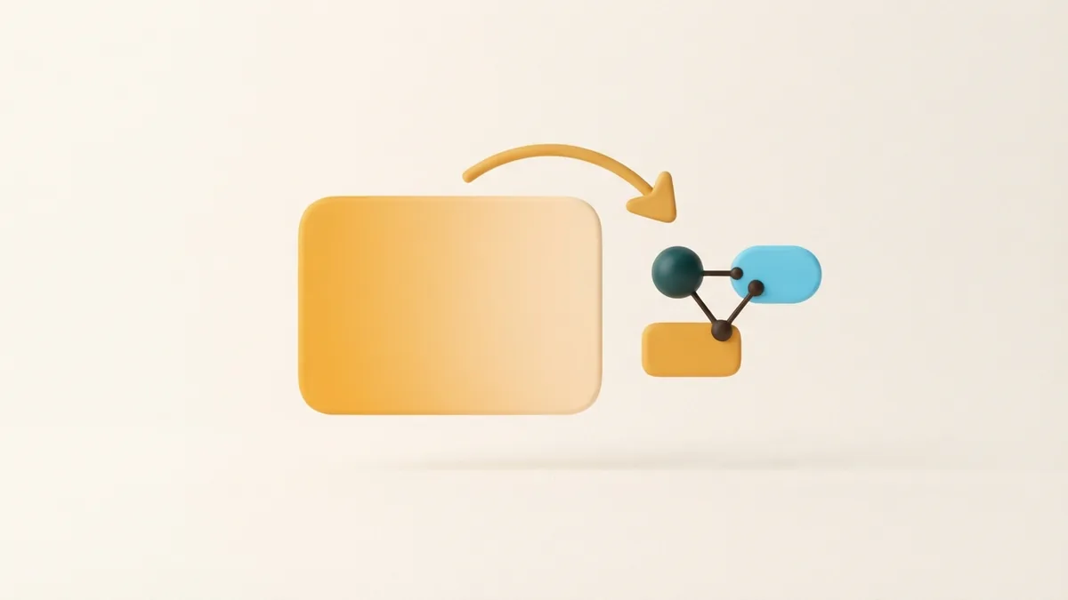 How a concise bio guides profile visitors A rounded profile card leads toward simple shapes, showing how a bio guides visitors