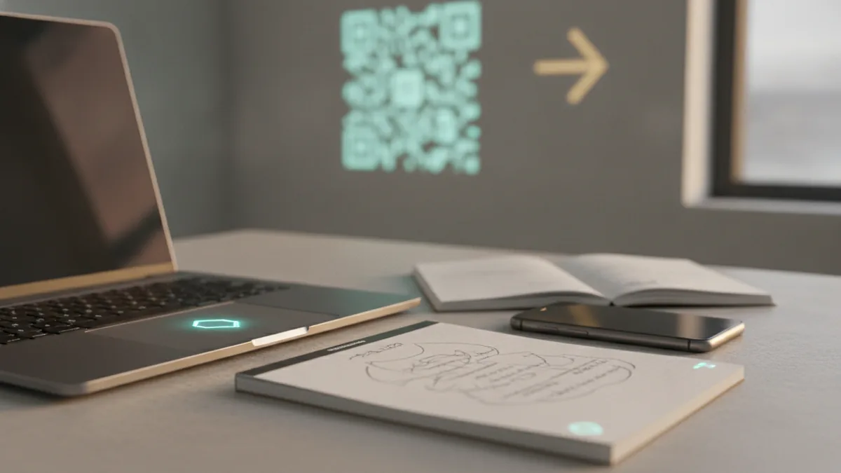 Bio examples and templates Laptop and notes used to craft Instagram bio ideas
