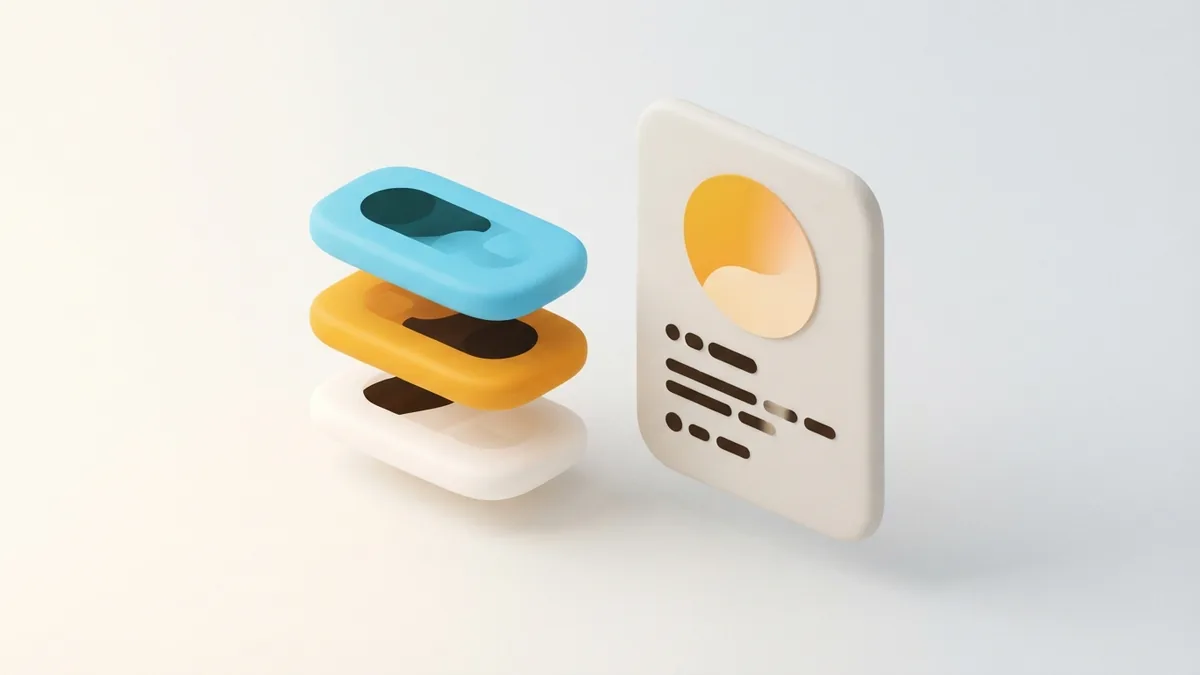 Simple content chips beside a profile card, representing concise bio details