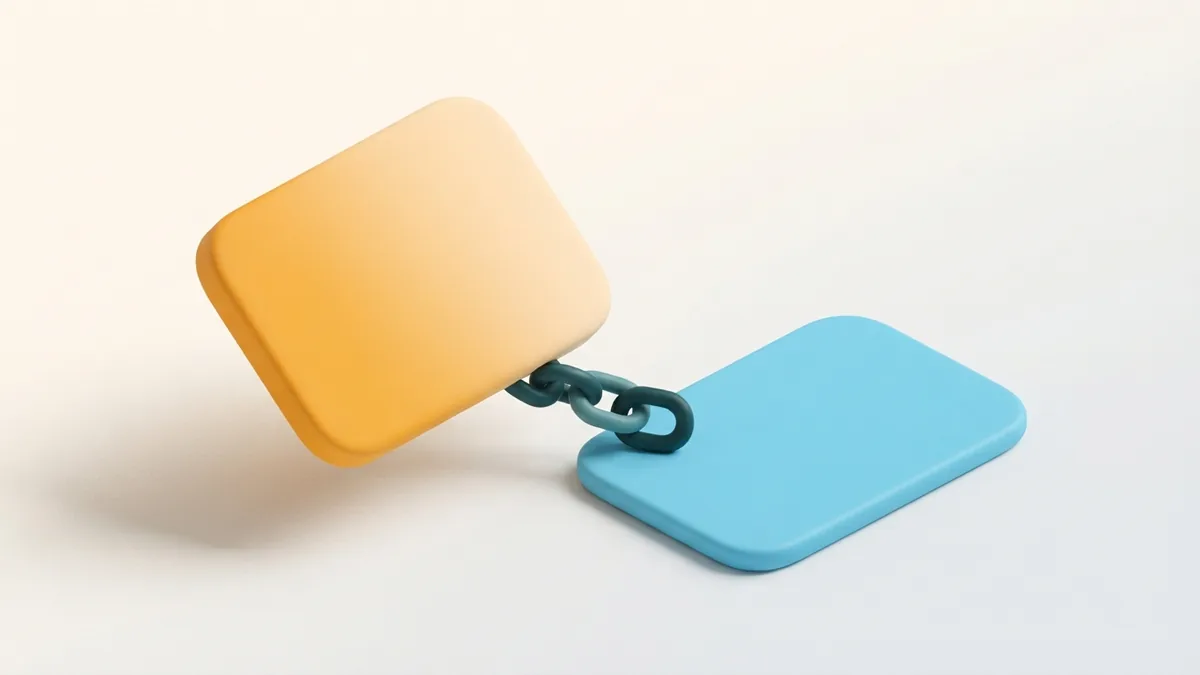 Abstract connected cards representing links from a YouTube profile