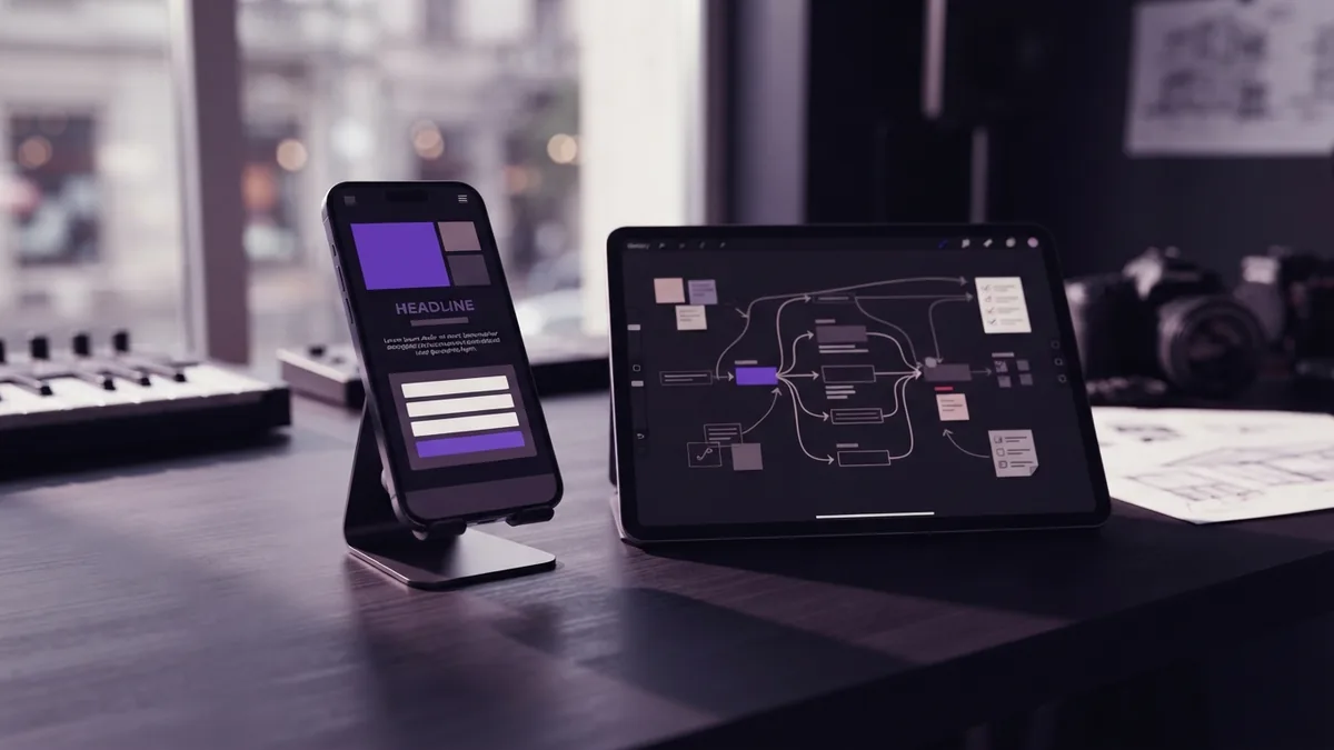 Mobile landing page with a short lead form reached from a social profile link