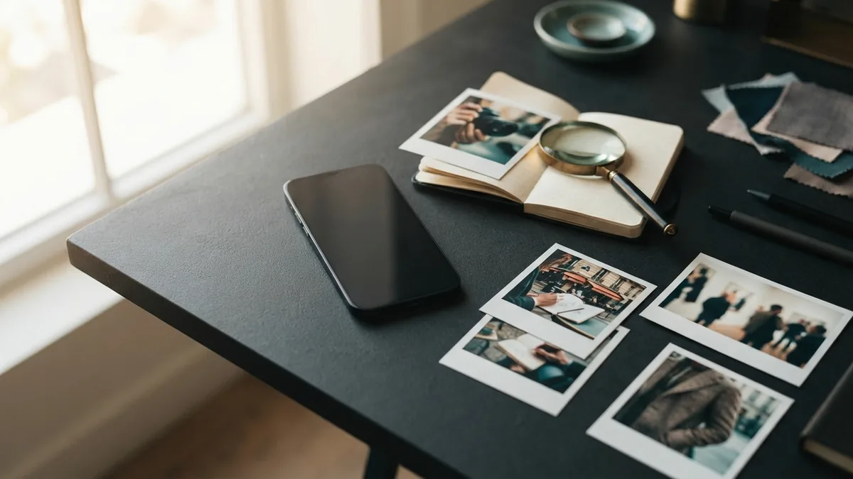 Find the link beneath an Instagram bio Hand holding a smartphone while locating the link area beneath an Instagram profile bio