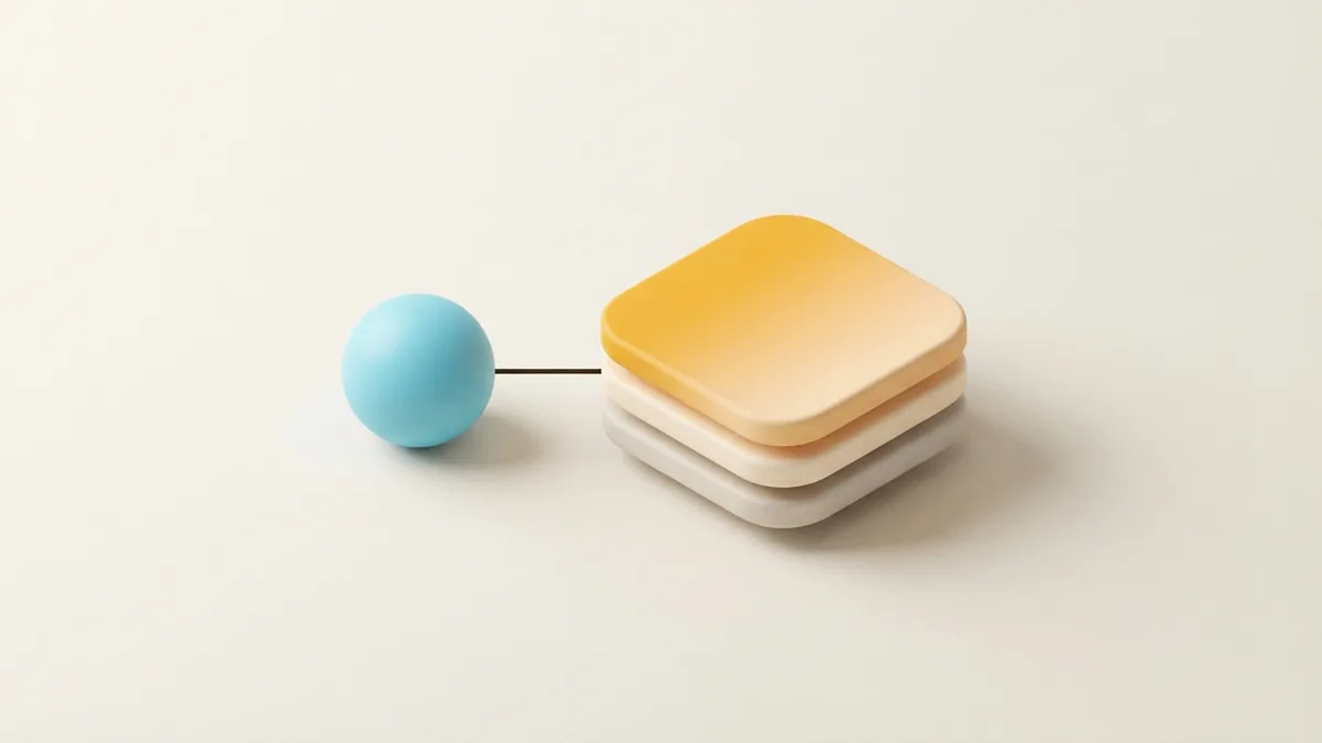 Layered rounded tiles and connection line representing Instagram profile settings checks