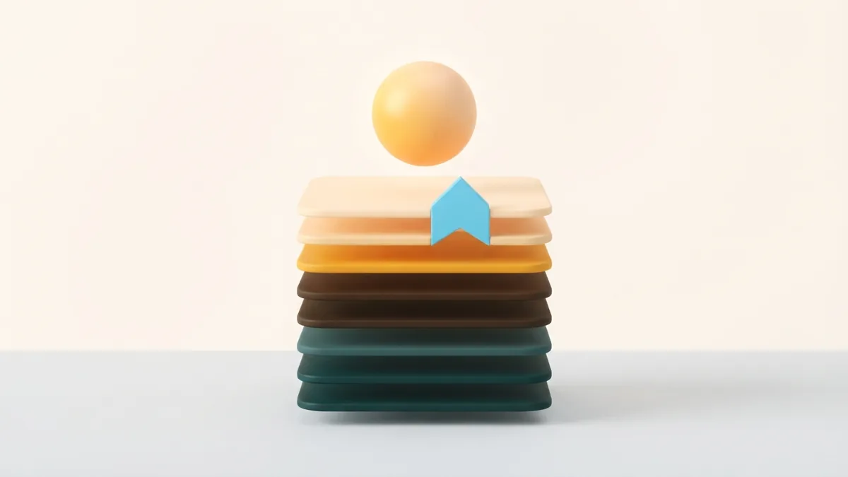 Layered clay planes and an upward path showing steps to restore profile visibility